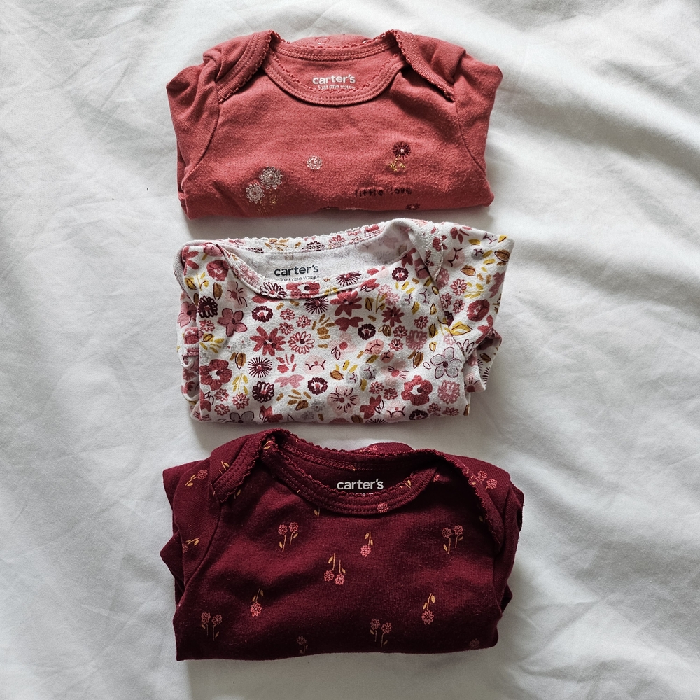 Carter's Kids Floral and Solid Tops - Red and White